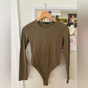 Zara Sage Green Long Sleeve Bodysuit